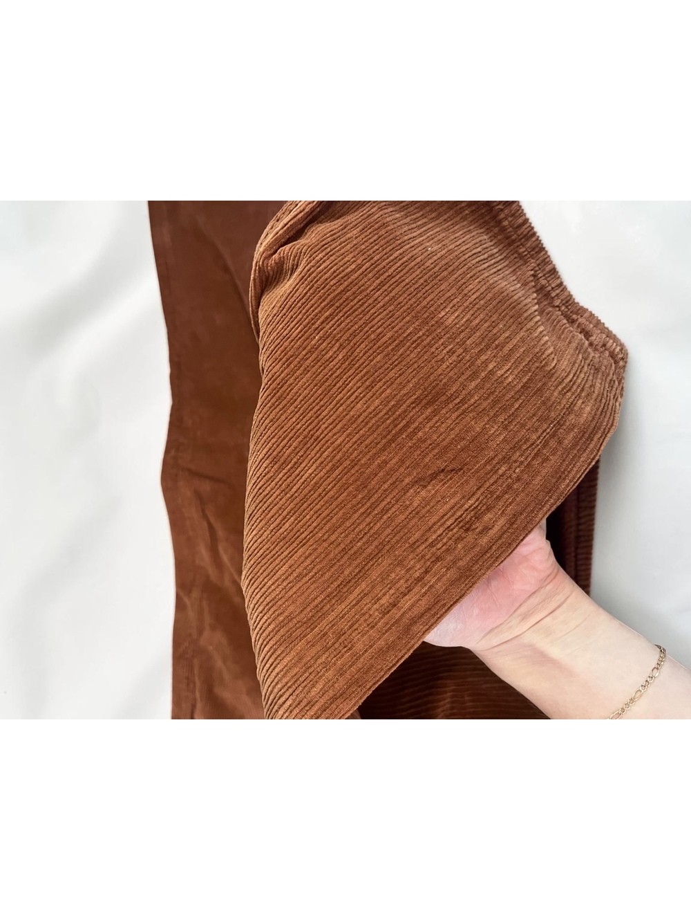 AGOLDE Riley High-Rise Straight-Leg Corduroy Pants Rust-Brown Size 26 - Picture 10 of 10